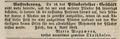 Maria Wappmann, verwitwete Thalhäußer, Pfandleiherin, Fürther Tagblatt 7.4.1843