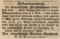 Zeitungsartikel zu Scharre, Fürther Tagblatt 9. Dezember 1848