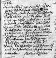 Taufeintrag von Maria Regina Schildknecht vom 12. Mai 
1656