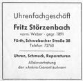 Werbung Uhrengeschäft Störzenbach in der Schülerzeitung <!--LINK'" 0:202--> Nr. 6 1956