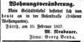 Zeitungsanzeige von <a class="mw-selflink selflink">Max Neubauer</a>, <!--LINK'" 0:37-->, Februar 1857