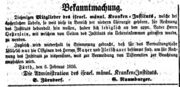 Kranken-Institut, Fürther Tagblatt 8. Februar 1856.jpg