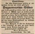 Zeitungsanzeige des Daguerreotypisten <!--LINK'" 0:12-->, Juni 1848
