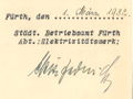 Originalunterschrift Georg Spitzfaden von 1932