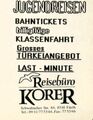 Werbung vom Reisebüro Korer in der Schülerzeitung <!--LINK'" 0:156--> Nr. 2 1990