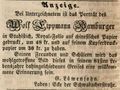 Zeitungsanzeige von <!--LINK'" 0:26-->, Mai 1850