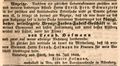 Zeitungsanzeige von Lisette Hofmann, Ehefrau des Bronzefarbenfabrikanten <!--LINK'" 0:21-->, Juli 1840