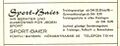 Werbung vom Fachgeschäft Sport-Baier in der Schülerzeitung <!--LINK'" 0:11--> Nr. 3 1963