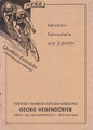 Katalogrückseite der Fa. Fahrrad Hegendörfer von 1960