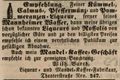 Zeitungsannonce von <a class="mw-selflink selflink">Wilhelm Barth</a>, April 1846