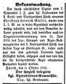 Bekanntmachung Sax zu neuem Taxbeamten, Fürther Tagblatt 10. Oktober 1855