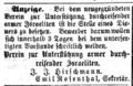 Stellenausschreibung, Fürther Tagblatt 15. Oktober 1861