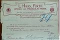 Rechnung der Firma L. Haas, 1903