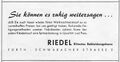 Werbung vom Bekleidungshaus Riedel in der Schülerzeitung <!--LINK'" 0:28--> Nr. 3 1955