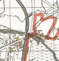 Ausschnitt aus dem Stadtplan von 1910 mit den drei Brücken bei Doos