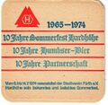 Bierdeckel der Brauerei Joh. Humbser zum Sommerfest am 14. Juli 1974 auf der Hardhöhe (Vorderseite)