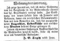 Segitz eröffnet neues Lokal in der Mohrenstraße, Fürther Tagblatt 9.5.1868