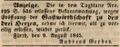 Zeitungsanzeige über die Wirtschaft <a class="mw-selflink selflink">zu den drei Herzen</a>, August 1845