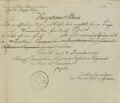 Receptions-Schein für Friedrich Schmidt vom 2. Dezember 1833