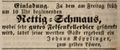 Zeitungsannonce von Johann Köpplinger, Wirt <!--LINK'" 0:29-->, Juni 1844