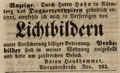 Werbeanzeige des Daguerreotypisten , Mai 1846