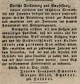Werbeannonce für die "Gastwirthschaft und Kaffeeschenke ", Dezember 1836