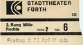 Eintrittskarte für das Stadttheater, 1977