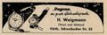 Werbung vom Uhrenfachgeschäft H. Weigmann in der Schülerzeitung <!--LINK'" 0:189--> Nr. 2 1960