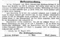 Moriz und Seligmann Schlenker´sche Aussteuerstiftung, Fürther Tagblatt 12. August 1873