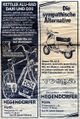 Werbung des ehemaligen Fachgeschäftes <a class="mw-selflink selflink">Fahrradhandel Georg Hegendörfer</a> von 