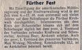 Wieder Kärwa in Fürth möglich, Meldung aus der Amerikanischen Militärregierung 29. September 1945, Ausgabe Nr. 38