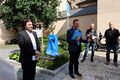 Enthüllung des Denkmals zum Dank an die Fürther Gastarbeiter in Fürth mit Oberbürgermeister Dr. Thomas Jung und dem Initiator des Denkmals Ayhan Yesil, Juli 2021