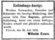 1870-07-31 FÜ-TB Entbindungsanzeige.png