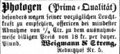 Zeitungsanzeige "Weigmann & Streng", Oktober 1863