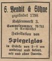 Werbung im Fürther Adressbuch von 1931 der Firma G. Bendit &amp; Söhne