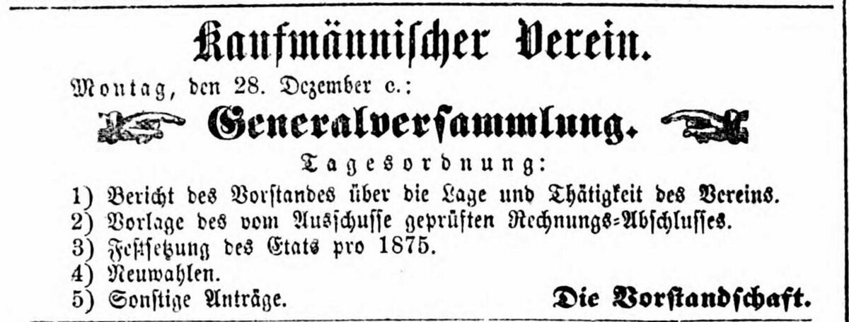 Datei:Kaufmännischer Verein, Ftgbl. 27.12.1874.jpg – FürthWiki