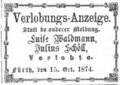 8a Verlobung Julius Schöll, Fürther Abendzeitung, 16.10.1874.jpg