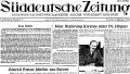 Ausschnitt des Titelblattes der ersten Ausgabe der Süddeutschen Zeitung. Der geborene Fürther <!--LINK'" 0:14--> war es, der die Zeitung im Auftrag der US-Besatzung genehmigte.