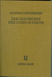 Zur Geschichte der Juden in Fürth, Leopold Löwenstein, Buch.jpg