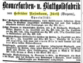 Anzeige in <i>Die Mappe: Deutsche Maler- u. Lackiererzeitschrift</i>, 1896, Band 16, S. 80