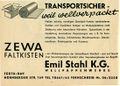 1961:  zeitgenössische Werbung der Firma <a class="mw-selflink selflink">Emil Stahl Wellpappenwerke</a>