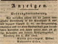 Die Witwe Heerdegen zieht um, Mai 1843