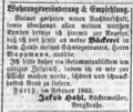 Bäckerei Hohl bei Wappmann, Fürther Tagblatt 7.2.1865.jpg