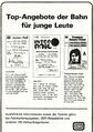 Werbung der Deutschen Bahn Jugendangebot in der Schülerzeitung <!--LINK'" 0:58--> Nr. 3 1979