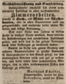 Anzeige von Matthäus Schelter zur Geschäftseröffnung, Juli 1844