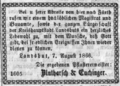 Lebewohl der Fürther Pflasterermeister an Landshut, August 1866