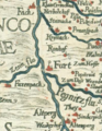 Ausschnitt aus der Karte "S. Rom. Imperii Circuli Et Electoratus Bavariae Tabula Chorographica", gest. 1663, reu. 1671, 1684 (Maßstab ca. 1:270 000)