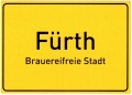 »Fürth - Brauereifreie Stadt«. Postkarte von  10/<a class="mw-selflink selflink">2011</a>, Postkartenverlag LBK