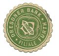 Etikett der Dresdner Bank, Filiale Fürth