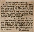 Zeitungsanzeige des Maurermeisters , September <a class="mw-selflink selflink">1847</a>
